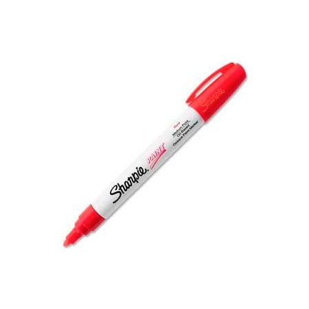 Sanford Sharpie Paint Marker, Oil-Based, Medium, Red Ink, 1 Each 35550